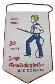 Wimpel zum 30 jhrigen bestehen der Jugendfeuerwehr / AG Junge Brandschutzhelfer (1986) - Geschichte