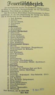 Zuständigkeit der Doberaner Automobilspritze (1928) - 1882 bis 1933