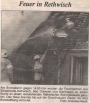 Brand Gebude - Einsatzbericht 84 - 1994 - 01.10.1994 14:00, Rethwisch, Schulstrae, 120 min