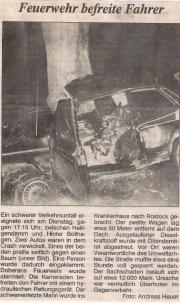 TH Verkehrsunfall - Einsatzbericht 88 - 1994 - 07.11.1994 17:20, Seebad Heiligendamm, Richtung Wittenbeck, 110 min