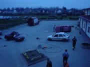 Das Übungsgelände auf dem Hof der Feuerwehr Bad Doberan. - Ausbildung Rettungstechniken bei verunfallten Fahrzeugen mit der Firma Holmatro